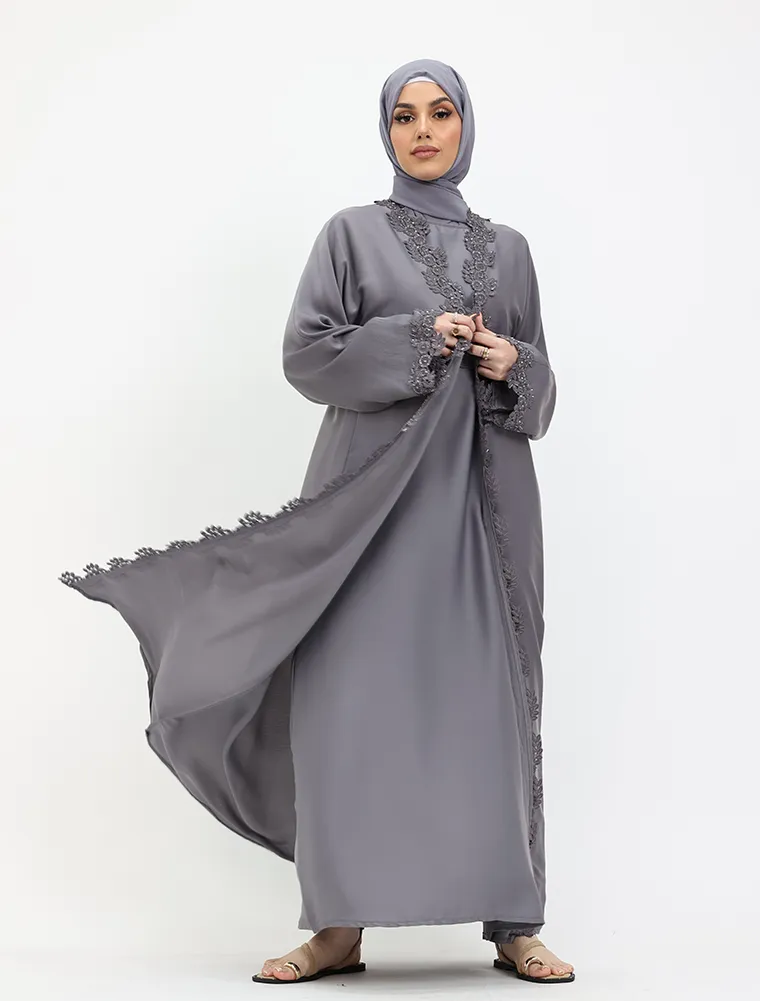 Grey 2 Piece Amara Abaya